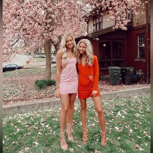 Billini Nude Clear Strap Tie Heels